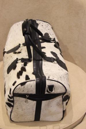 Structured leather duffle bag