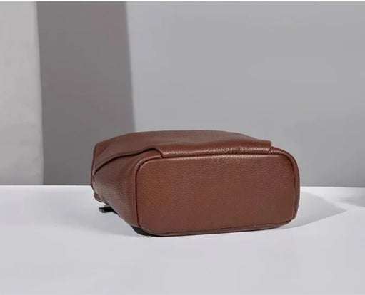 Sturdy base leather mini backpack