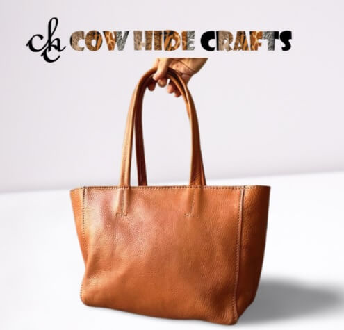 Tan brown leather bag grain style