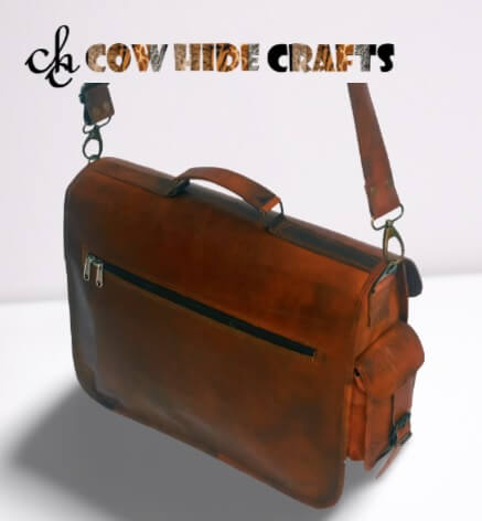 Tan retro vintage briefcase satchel