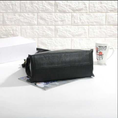 Sturdy base leather convertible tote bag