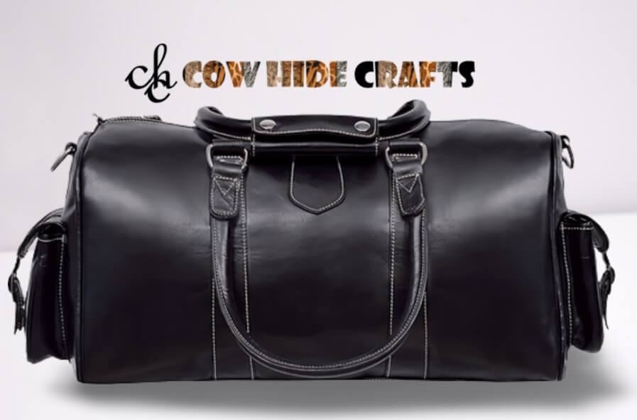 spacious weekender leather duffle bag 