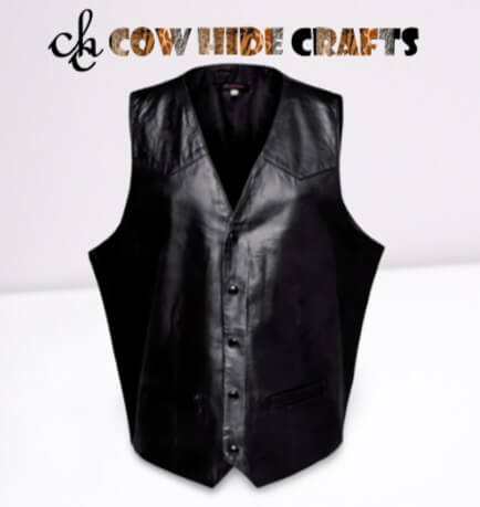 Undercoat Leather Vest Button Style 