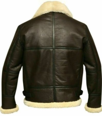 Unisex black pilot fur leather jacket – classic aviator style for men and women