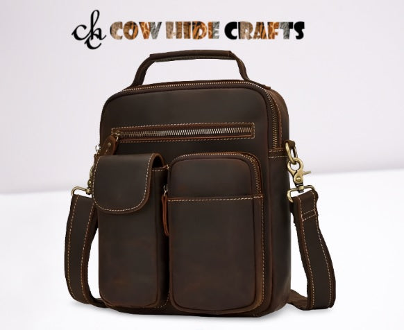 Vintage brown leather executive travel bag USA