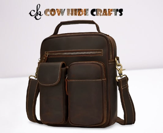 Vintage brown leather executive travel bag USA