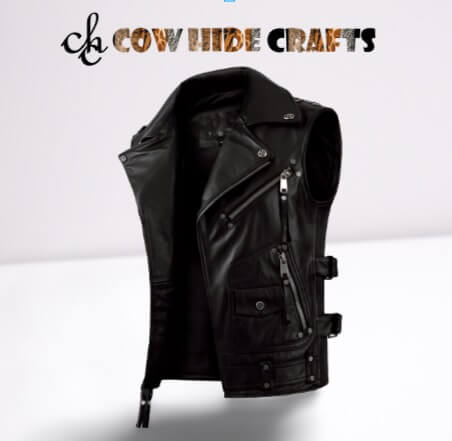 vintage distressed leather vest style