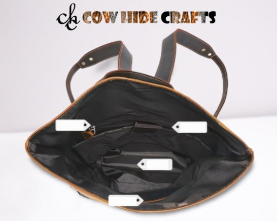 Vintage leather city travel backpack
