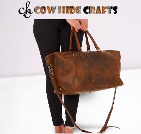 Fathers Day Gift Overnight Luggage Leather Carryall Bag