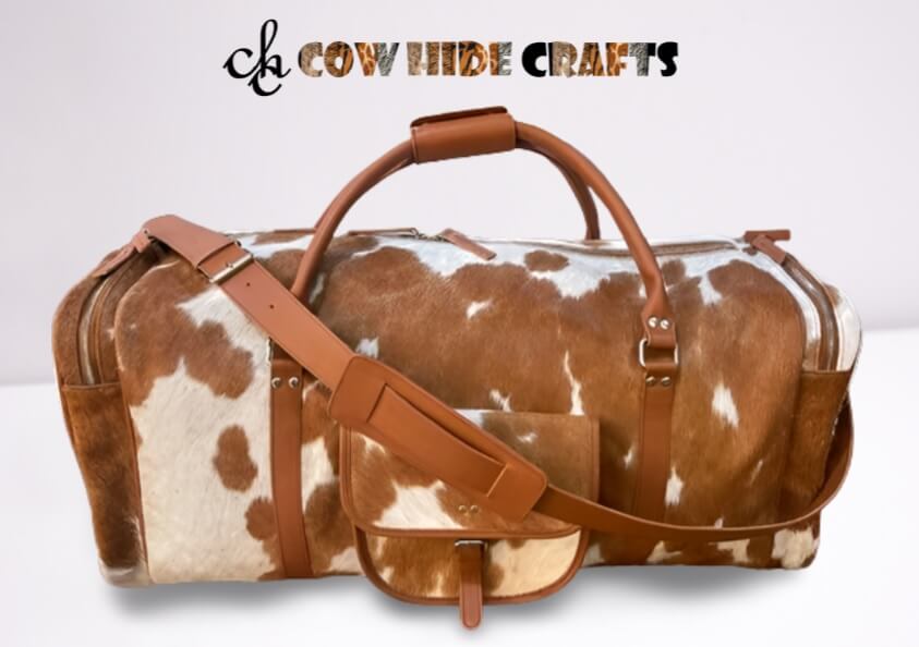 Weekender cowhide duffle bag