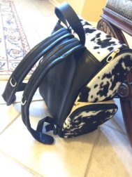 Hair on hide cowhide travel backpack western leather rucksack