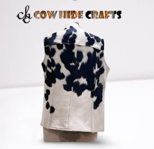 Women's western style cowhide vest styled for casual outfit