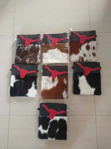 Wholesale rodeo cowhide clutches set of ten