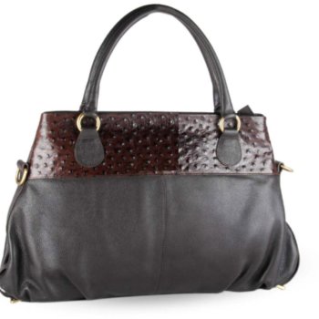 Ostrich Printed Leather Bag