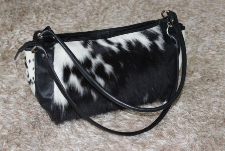 cowhide shoulder purse