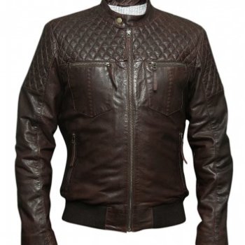 Men Brown Lamb Leather Jacket