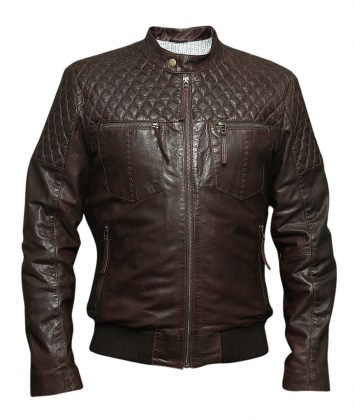 Men Brown Lamb Leather Jacket