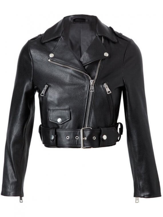 short leather jacket for girls