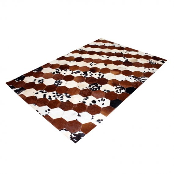 Brown White Cowhide Patchwork rugs