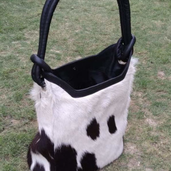 Women Cowhide Bucket Bag