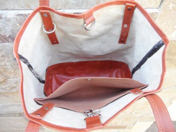 Shoulder leather shopper style bag