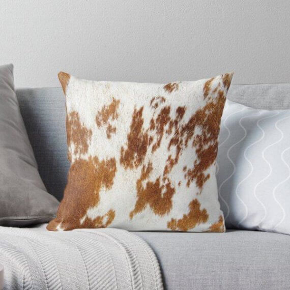 Cowhide Square Cushion Cover