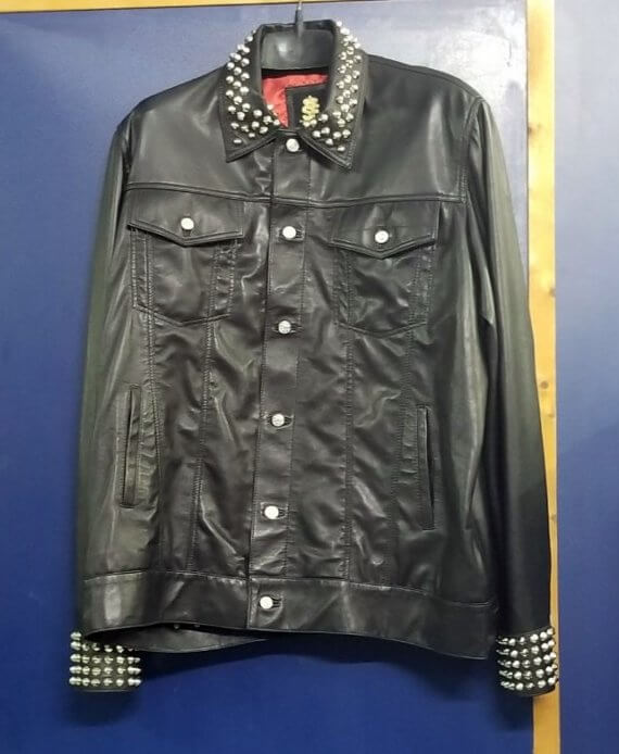 Leather Jacket With Rivets