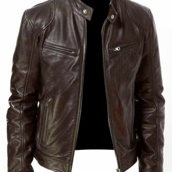 Brown PU Leather Jacket