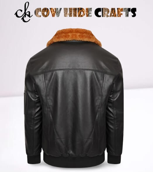Wool leather coat for men.