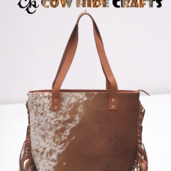 Brown Leather Fringe Bag