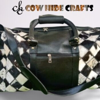 Cowhide Patchwork Duffle Bag