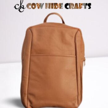 Brown Leather Office Backpack