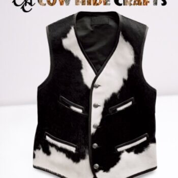 Black White Cowhide Vest