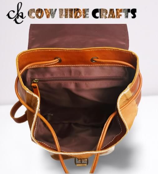 Leather laptop office backpack.