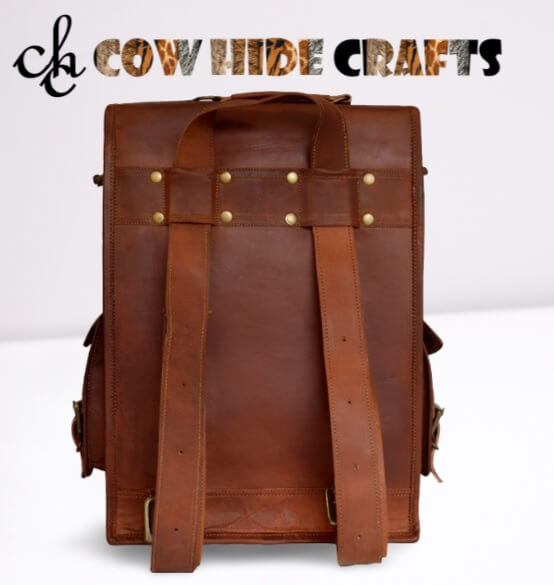 Convertible leather backpack for women.