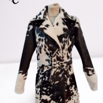 Cowhide Long Trench Coat