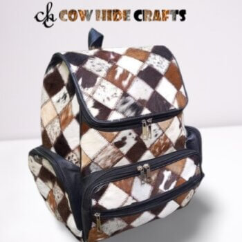 Cowhide Patchwork Backpack