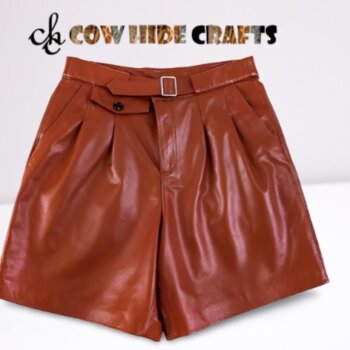 Button Closure Leather Skirt