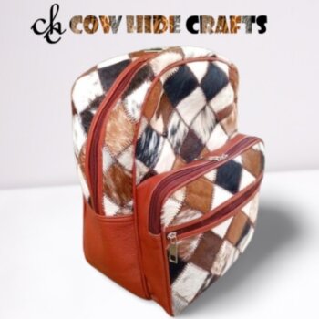 Western Cowhide Patchwork Backpack